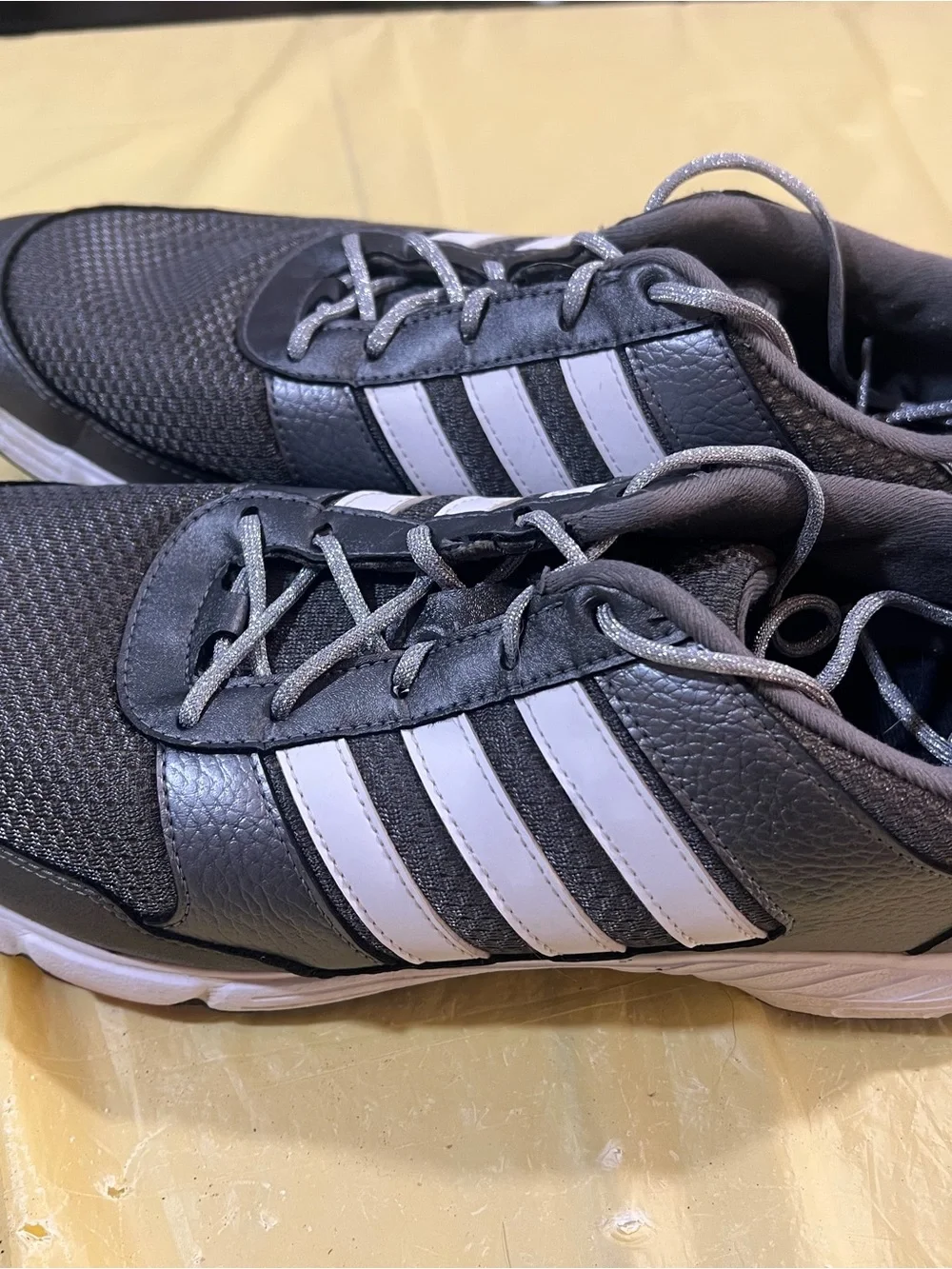 adidas Men's Gray Athletic Sneakers with White Stripes